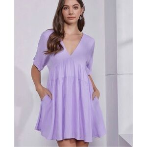 Talulah Lavender Babydoll Mini Dress